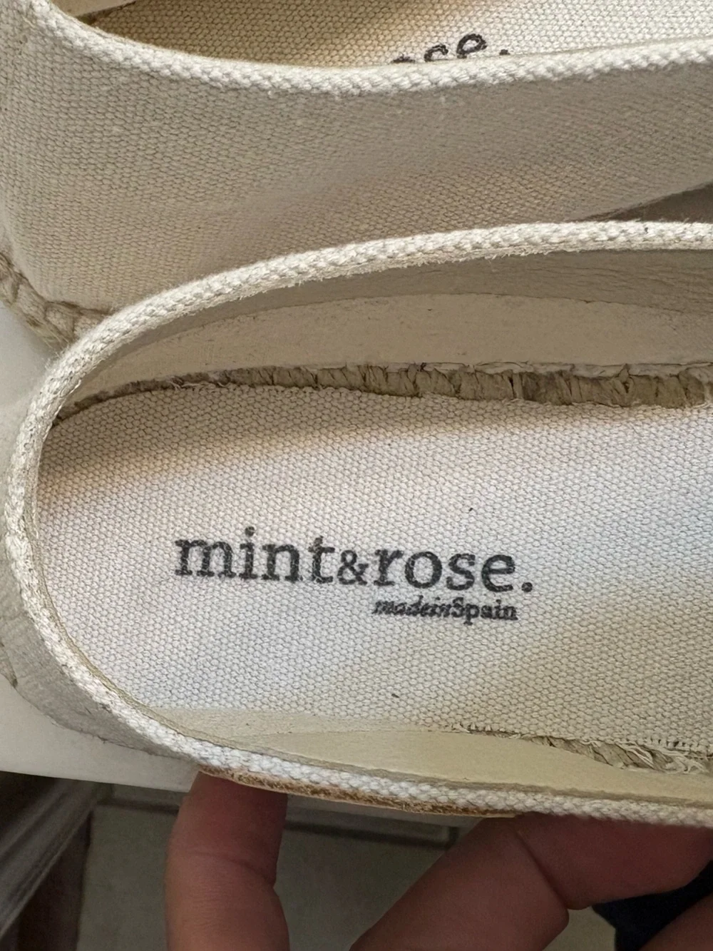Mint & Rose Amalfi Creeper Espadrilles in Cream and cap toe metallic Green shoes